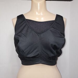 Glamorise Sport Plus Size Black Bra - Size 38 H